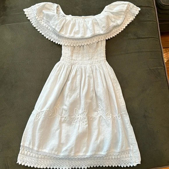 open lace back dress 'Primrose' Mini Dress White